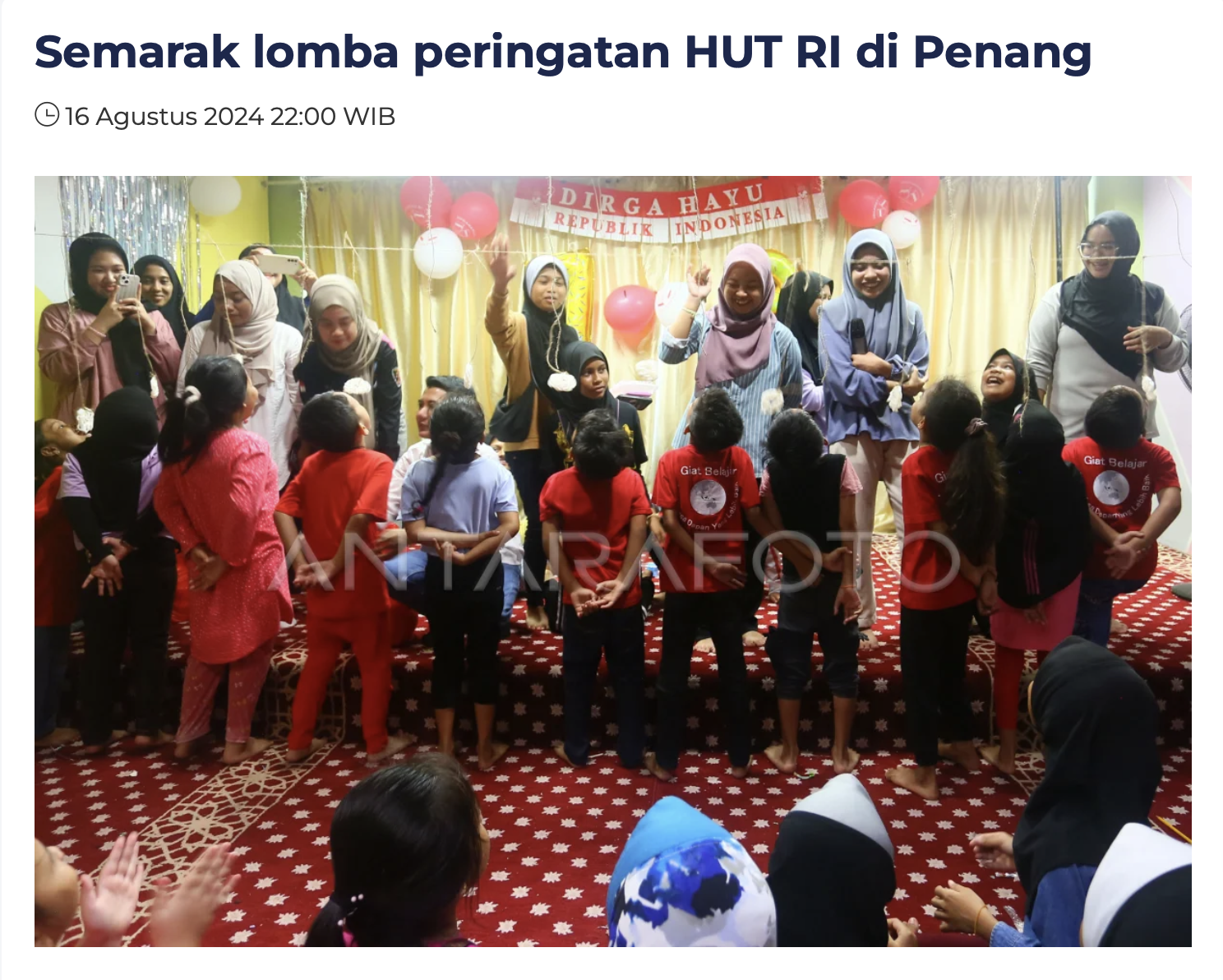 Semarak lomba peringatan HUT RI di Penang