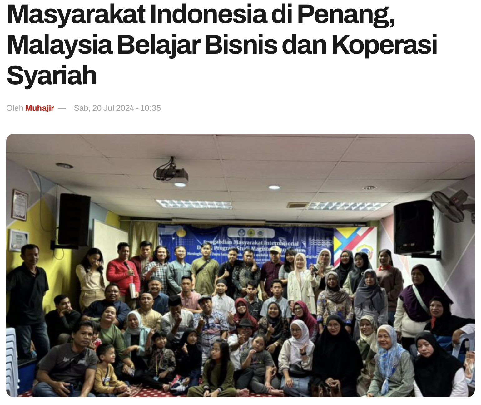 Masyarakat Indonesia di Penang, Malaysia Belajar Bisnis dan Koperasi Syariah