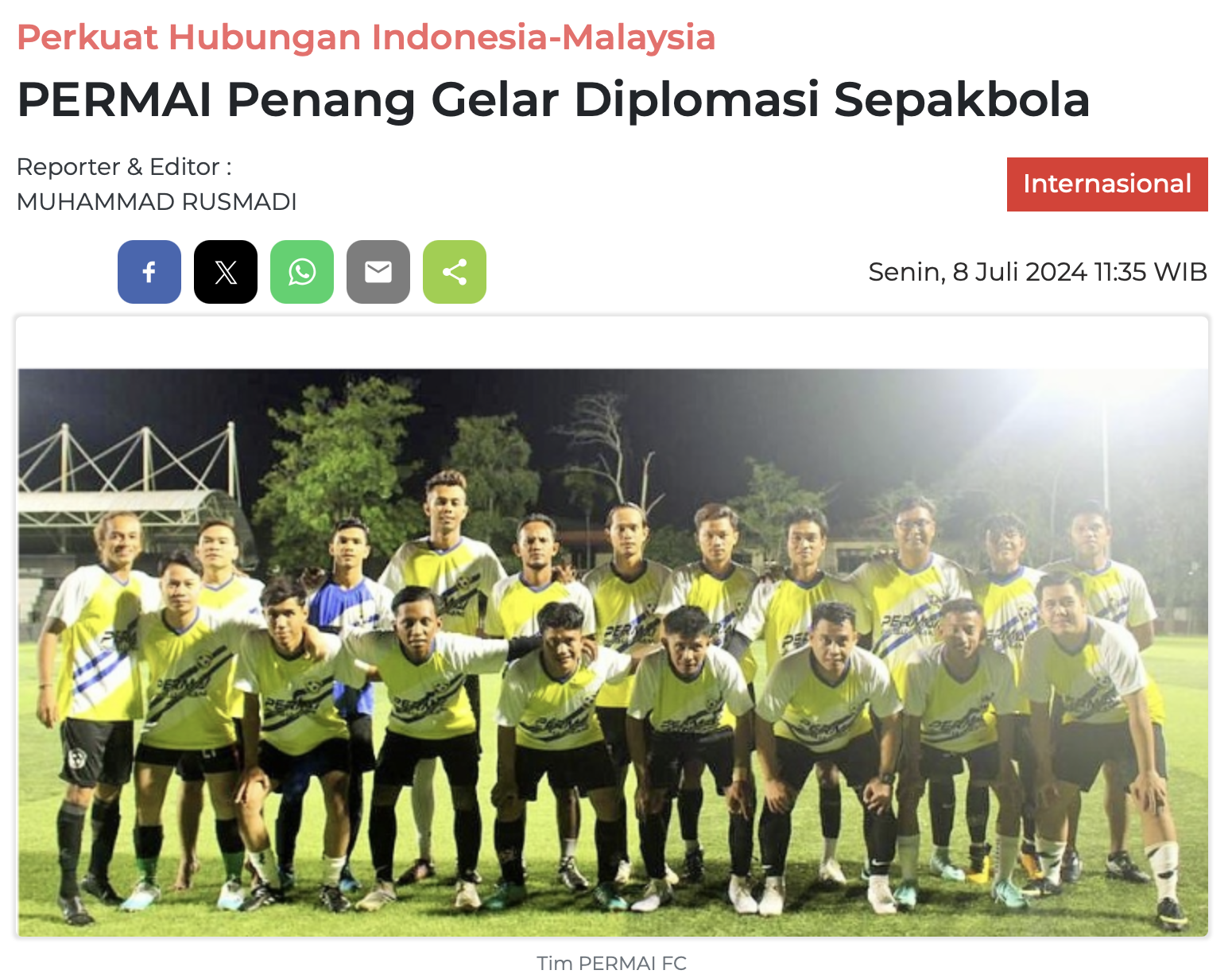 PERMAI Penang Gelar Diplomasi Sepakbola