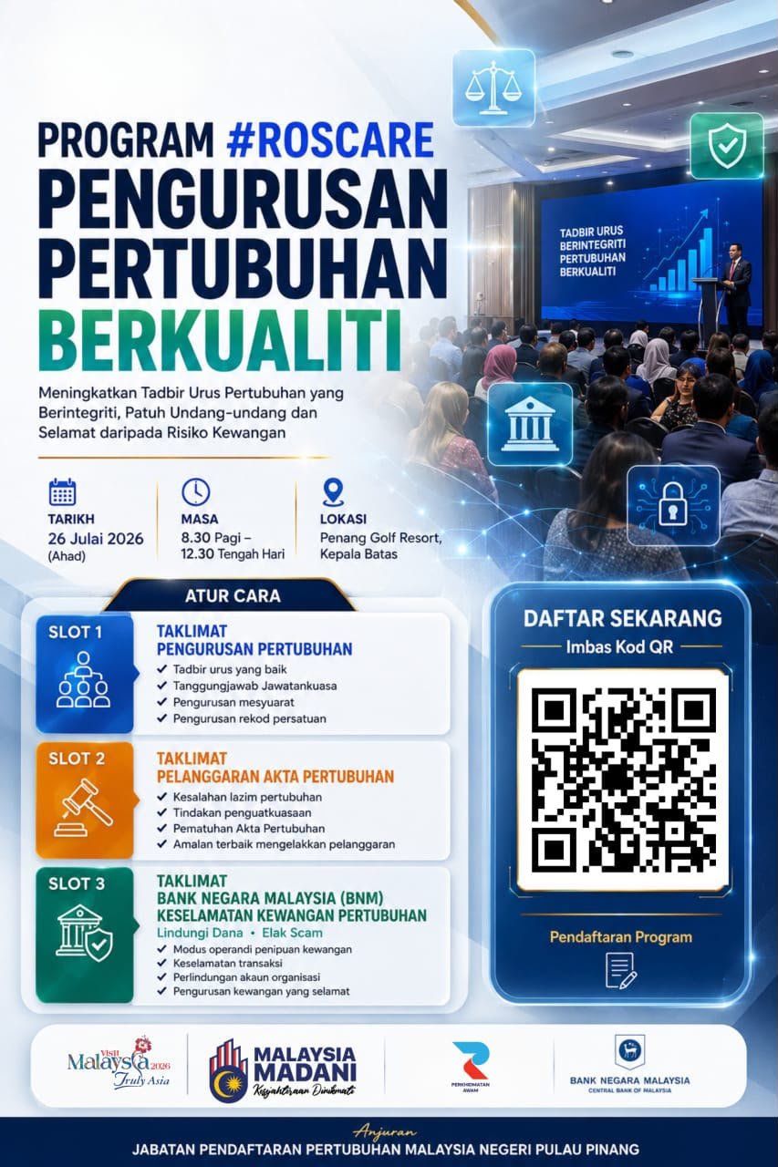 PERMAI Penang Hadiri Program #ROSCARE Tingkatkan Kualiti Tadbir Urus Pertubuhan